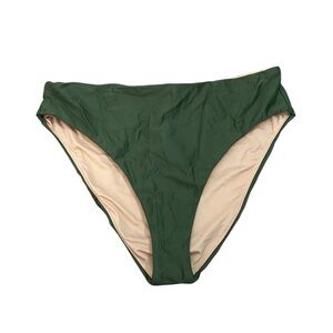 J. CREW Safari Green High-Rise Bikini Bottom UPF-50 Womens Size XXL NWT BF178